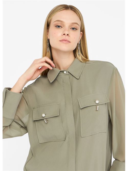 giacca overshirt in gabardina Liu Jo | CF5221T011A.X0707